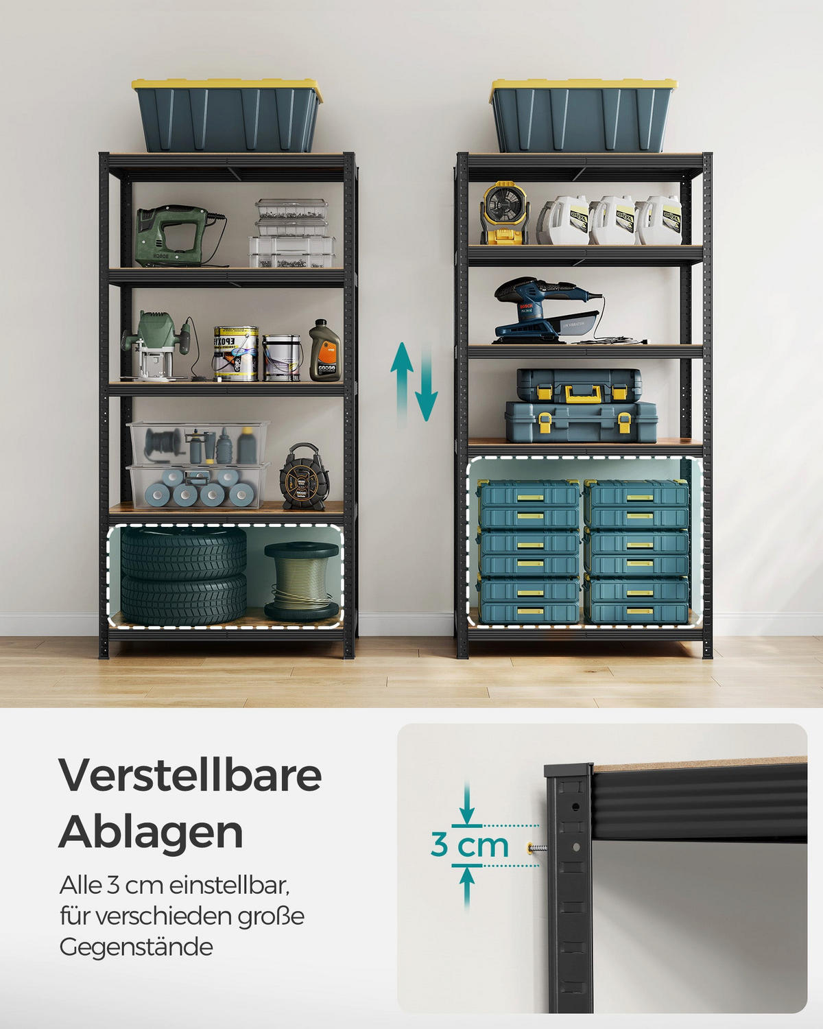 SCHWERLASTREGALE DOUALA - Braun, Holzwerkstoff (100/200/50cm) - Hansiro
