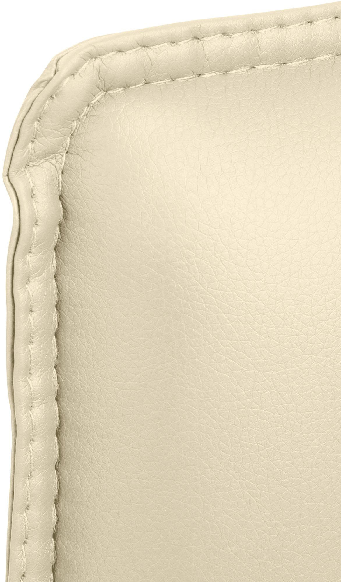 BESUCHERSTUHL SEATTLE 92x56x60 cm Creme Kunstleder - Creme, Leder/Metall (56/92/60cm) - DELUKE