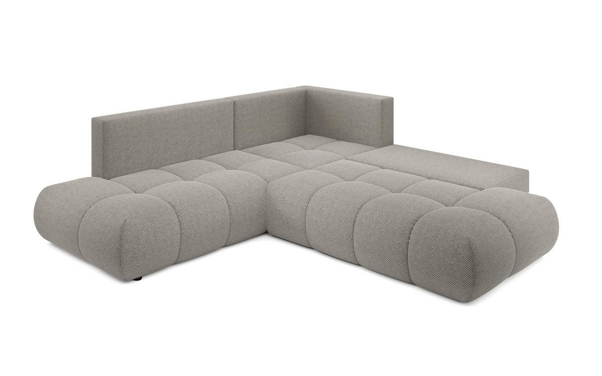 ECKSOFA DUCA II L-S Grau Jersey mit Schlaffunktion - Grau, Holz (266.5/266.5cm) - MASSENO