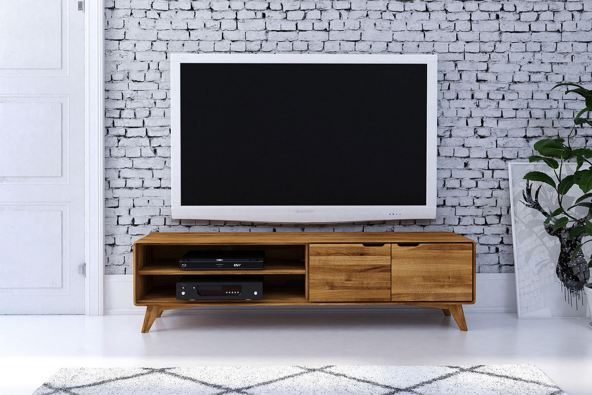 GREG HIFI-SCHRANK Wildeiche - Wildeiche, Holz (180/48/40cm) - byoak