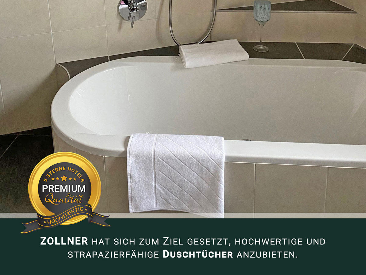 DUSCHTÜCHER, 2er-Set, 70x140 cm, 100% Baumwolle, Weiß - Weiß, Textil (70/140cm) - Zollner