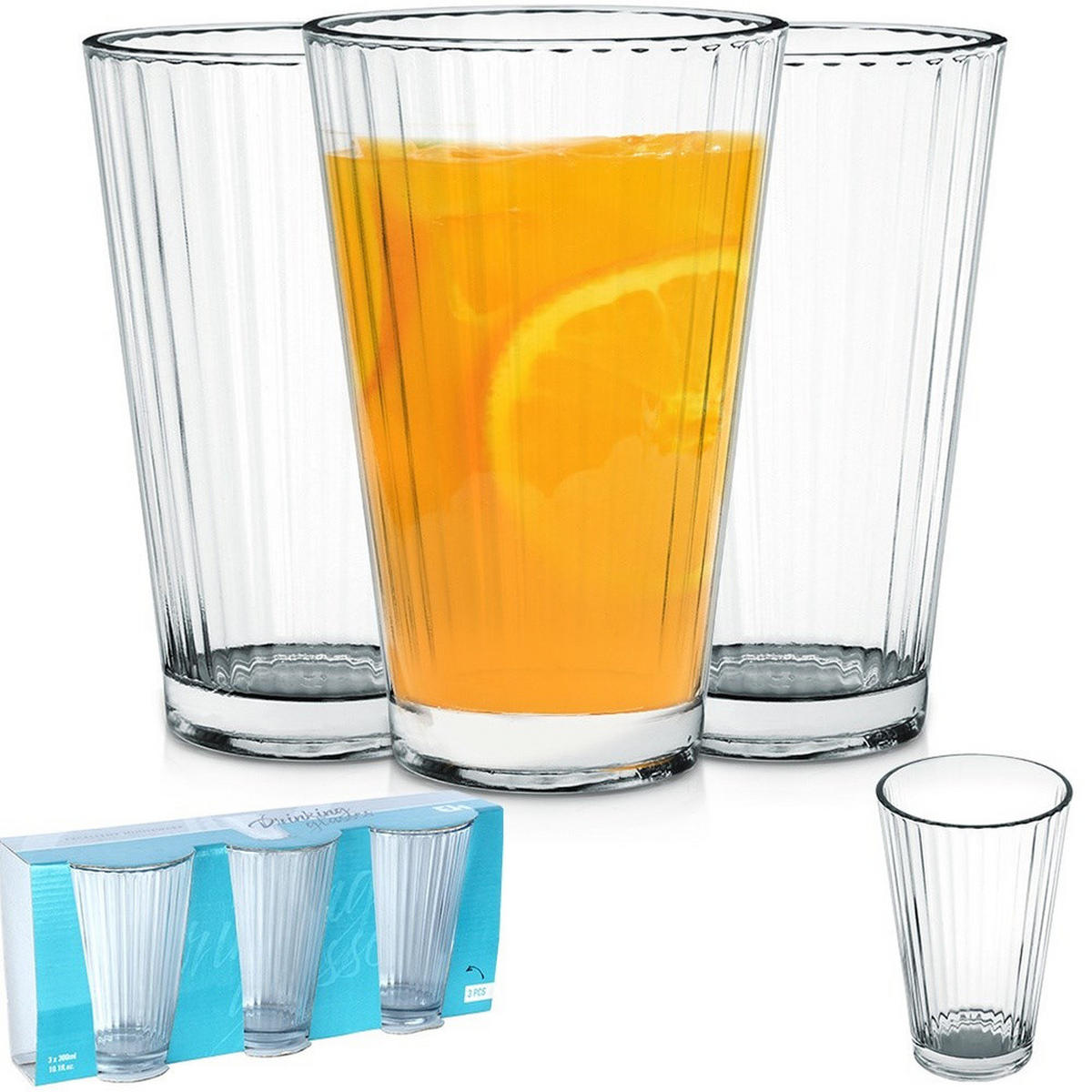 TRINKGLAS-SET hoch 3er-Pack transparent - Klar, Glas - Excellent Houseware