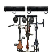FAHRRAD-WANDHALTERUNG - Schwarz, Kunststoff/Metall (40.5/10/1.5cm) - Relaxdays