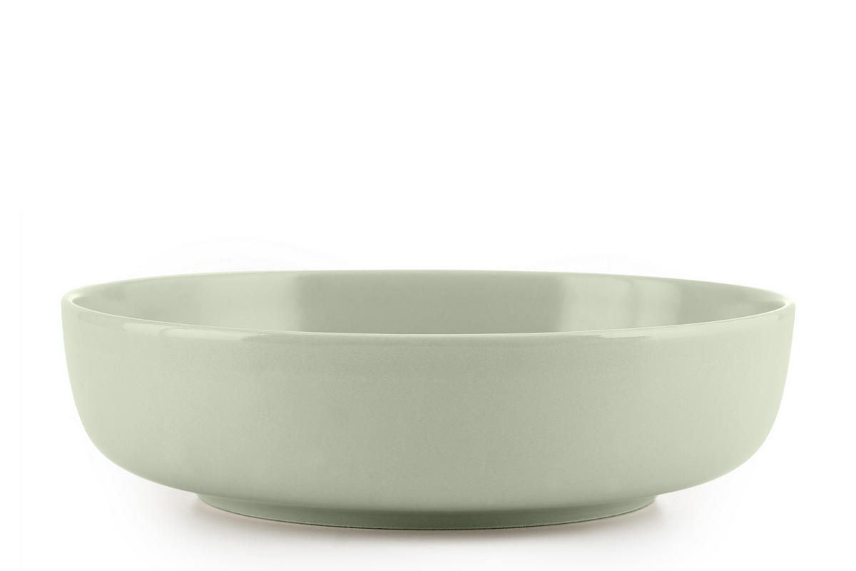 TELLER-SET VICTO 6-tlg Suppenteller, matt beige/grün/grau - Hellgrün, Keramik (18cm) - KONSIMO®
