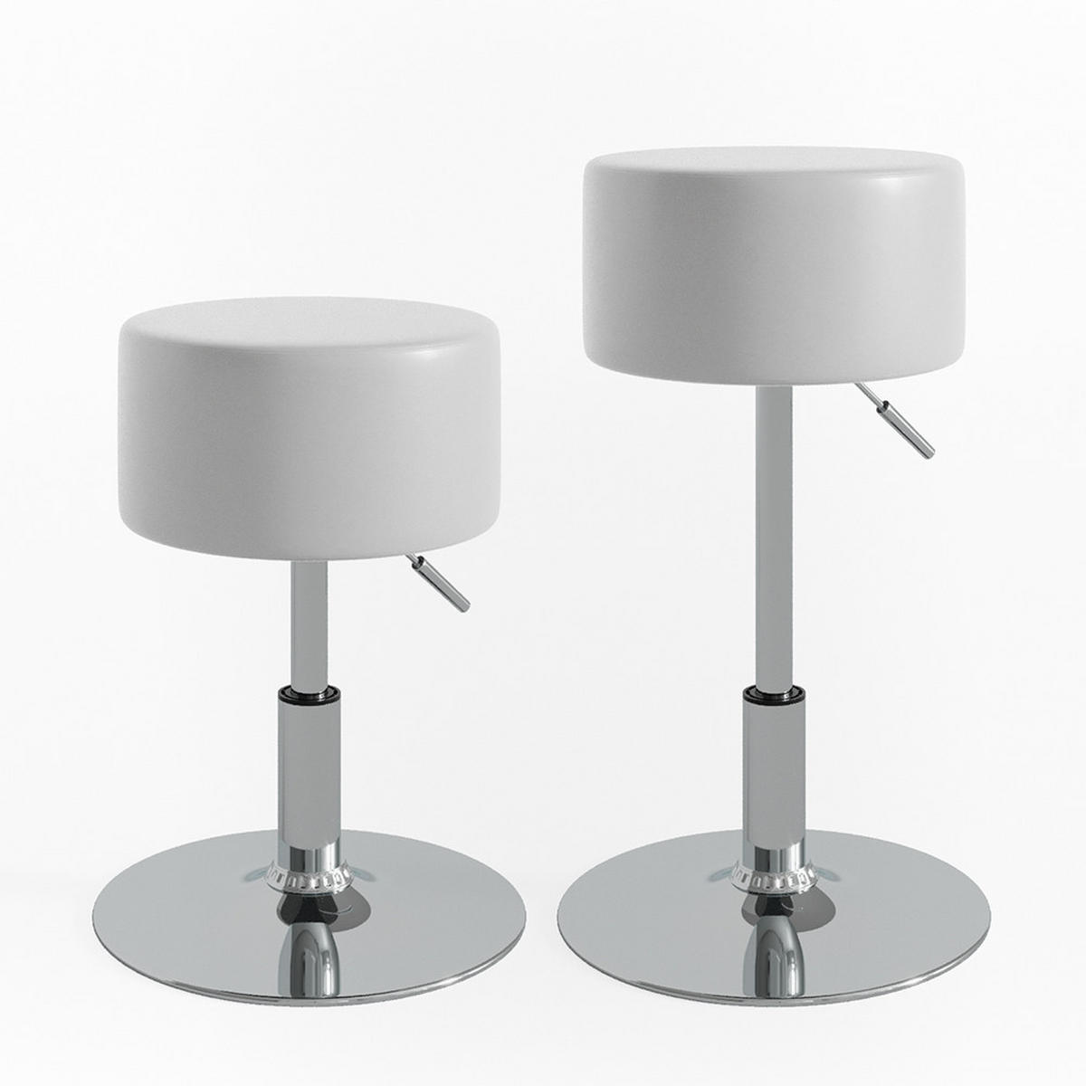 HOCKER Design Weiß 33.5 x 67 cm für Schminktisch - Weiß, Metall (33.5/67/33.5cm) - Vicco