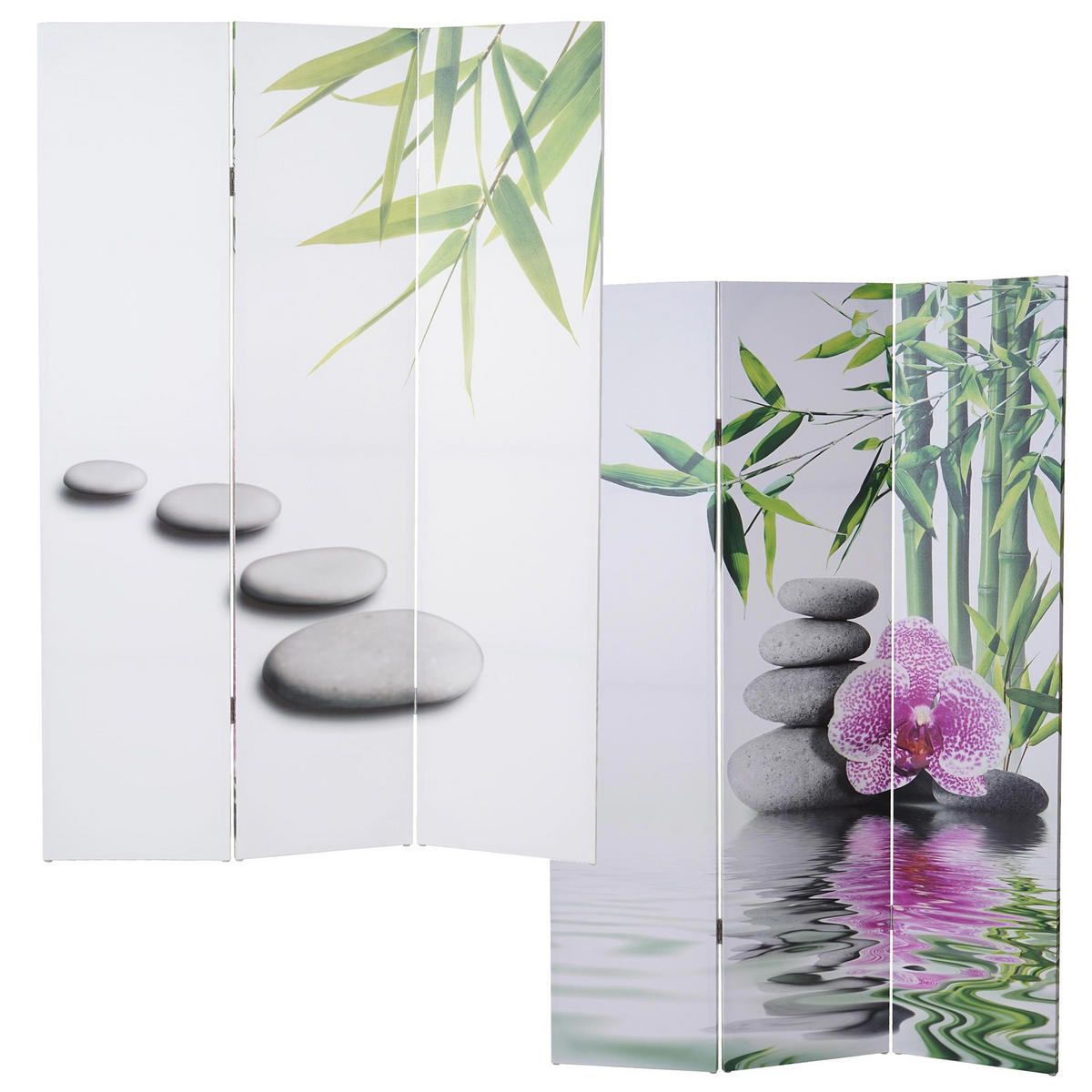 FOTO-PARAVENT Weiß, Altrosa - Altrosa/Weiß, Holz (120/180/2cm) - MCW