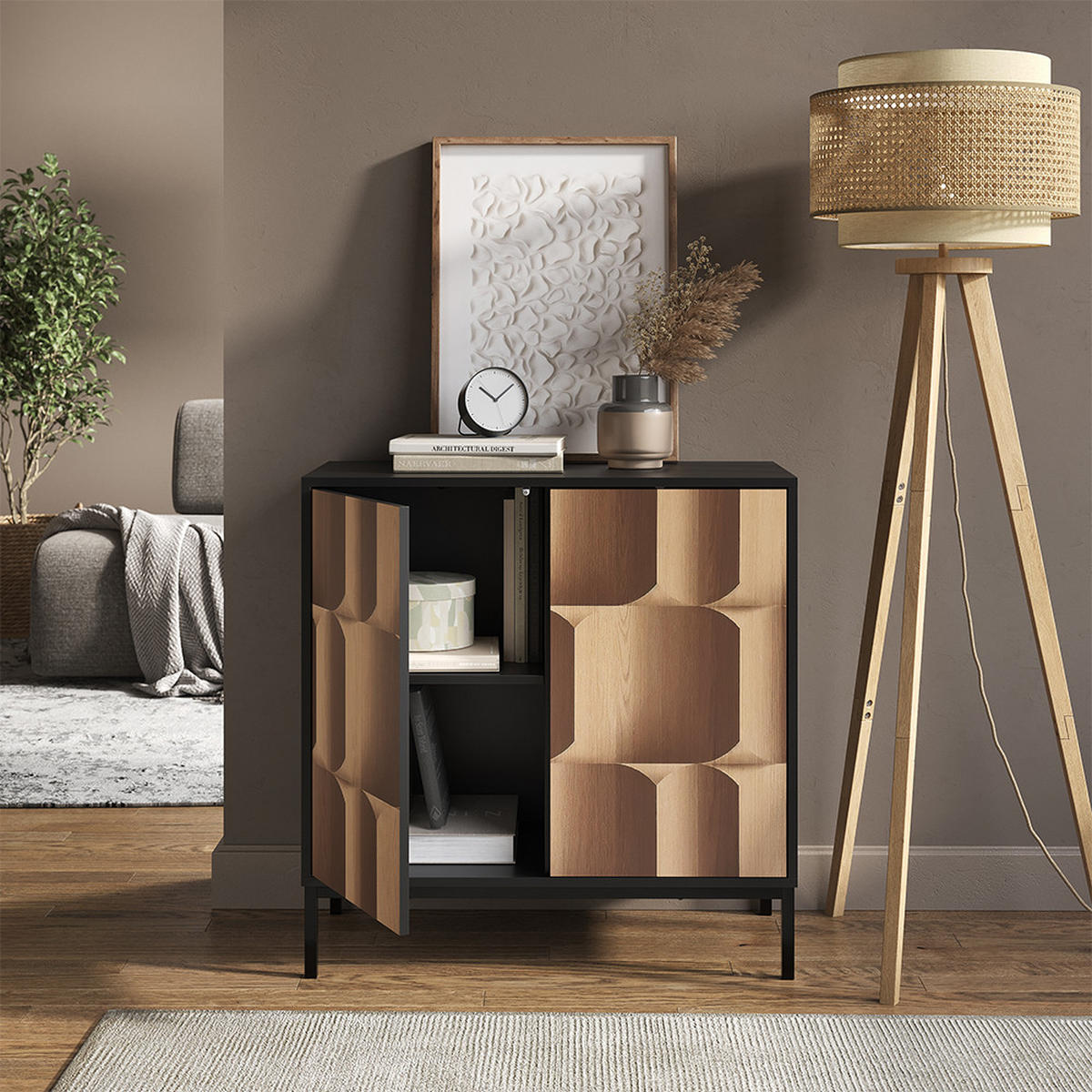 Schwarz, Holzwerkstoff (80/81.2/40cm) - Vicco