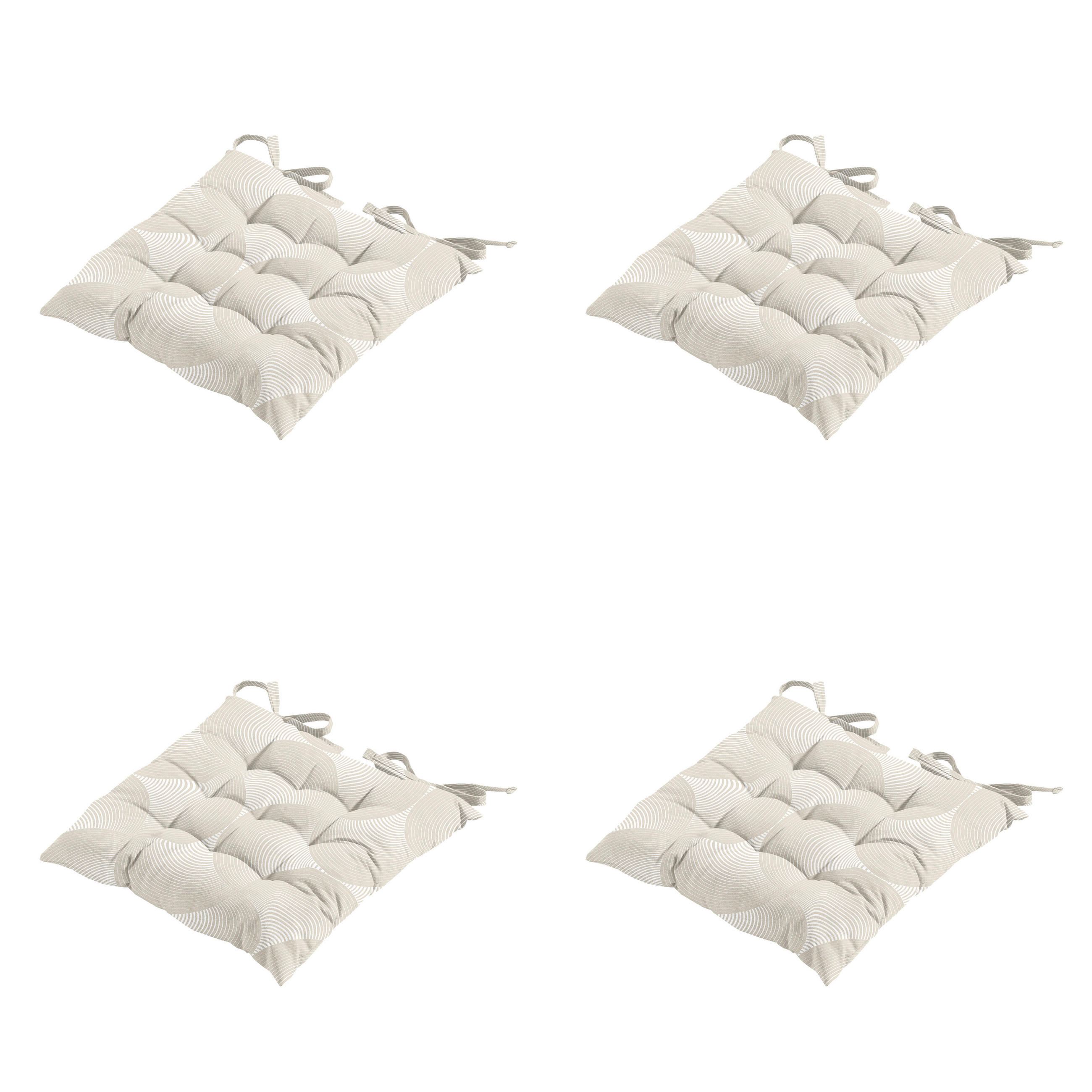 SITZKISSEN Napels - Beige - 46/46/8 cm - 4er-Set - Beige, Textil (46/8/46cm) - Madison