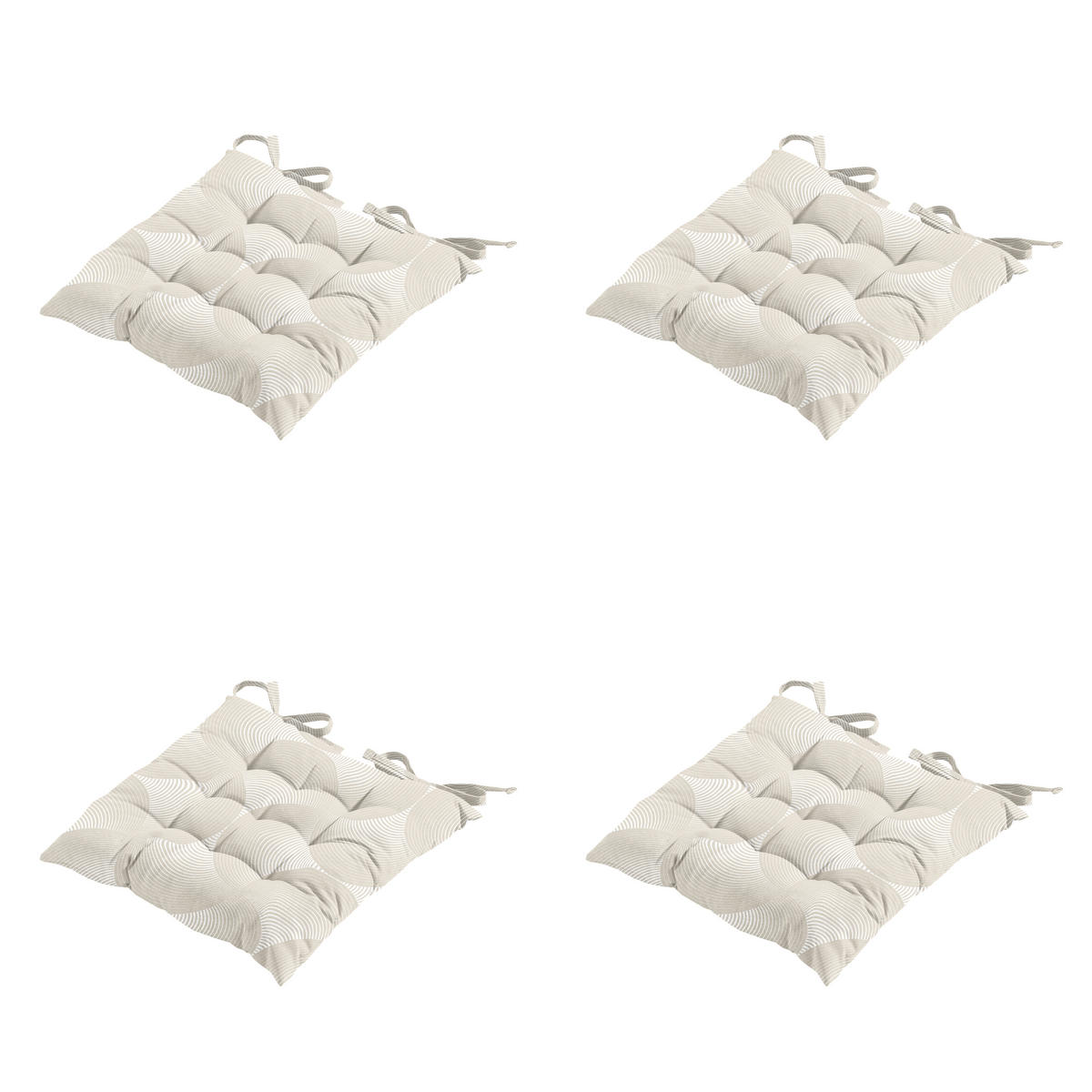 SITZKISSEN Napels - Beige - 46/46/8 cm - 4er-Set - Beige, Textil (46/8/46cm) - Madison