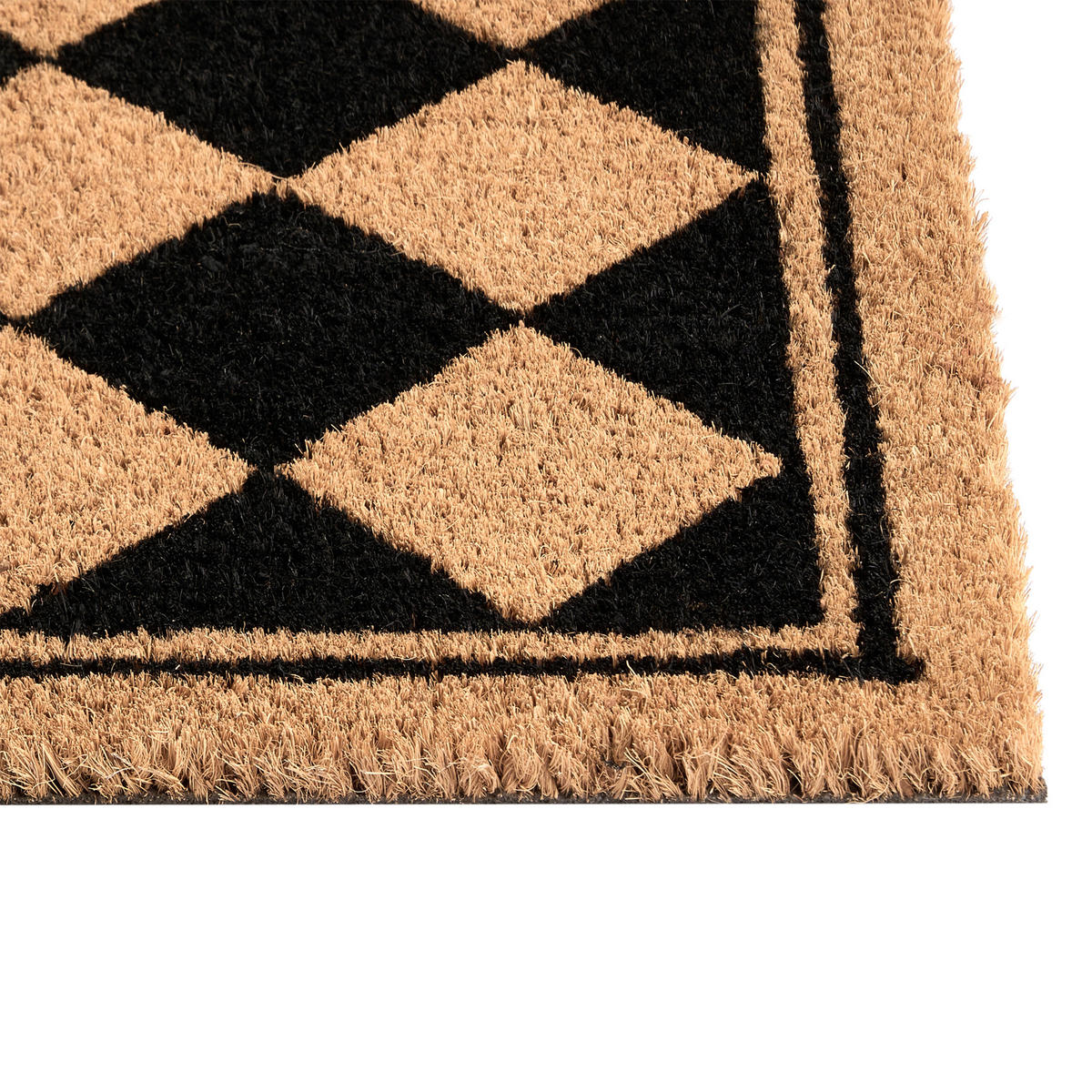 FUSSMATTE Beige/Schwarz 40/60 cm Kokosfasern Cardona - Beige, Textil (40/60cm) - Beliani
