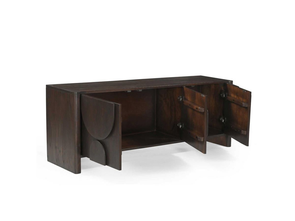 TV Board Zania Mangoholz 150 cm / 40 cm Dunkelbraun - Dunkelbraun, Holz (150/55/40cm) - Villa Möbel