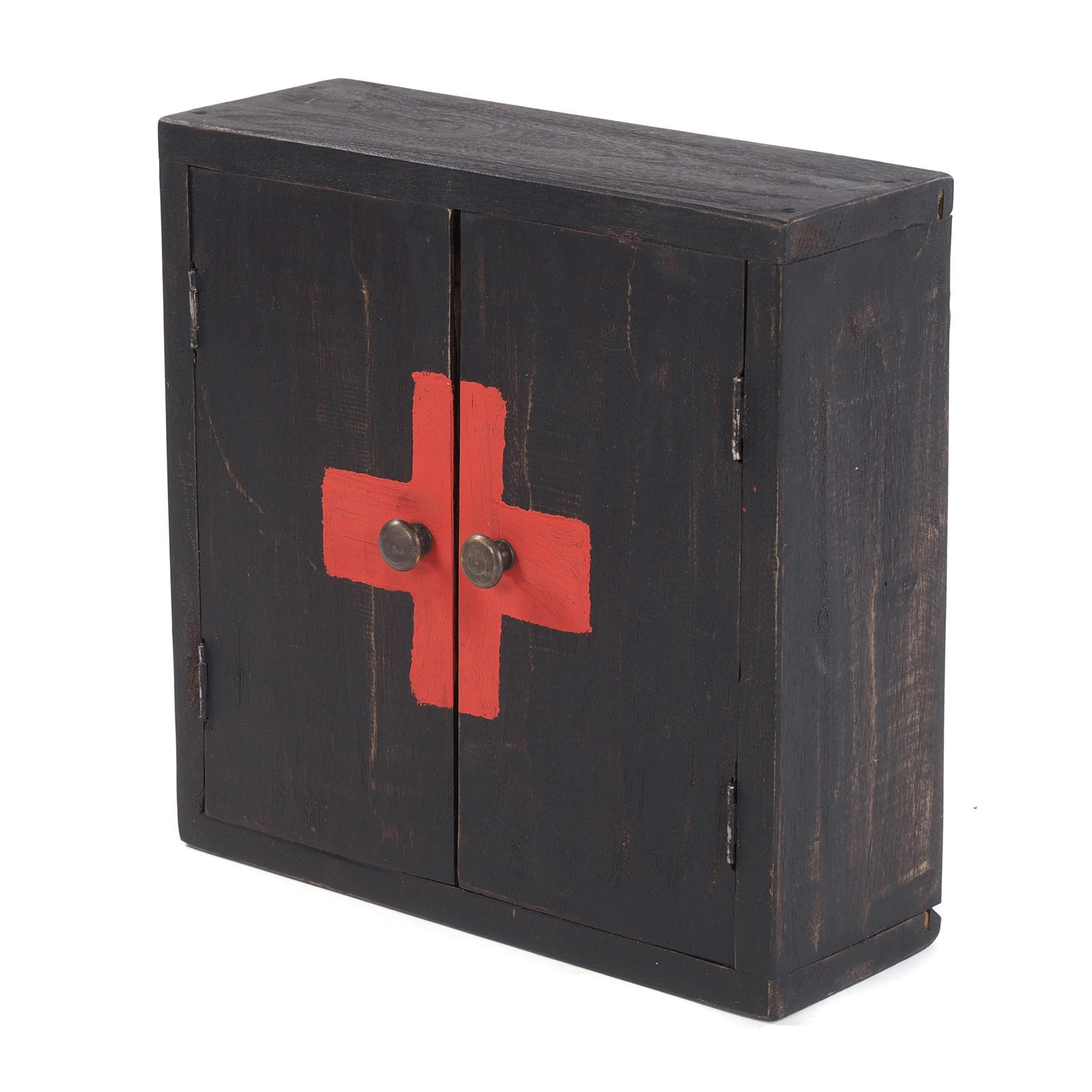 MEDIZINSCHRANK MEDIC 35 Mahagoni Massivholz 04 schwarz-natur - Graubraun, Holz (35/35/13cm) - DESIGN DELIGHTS