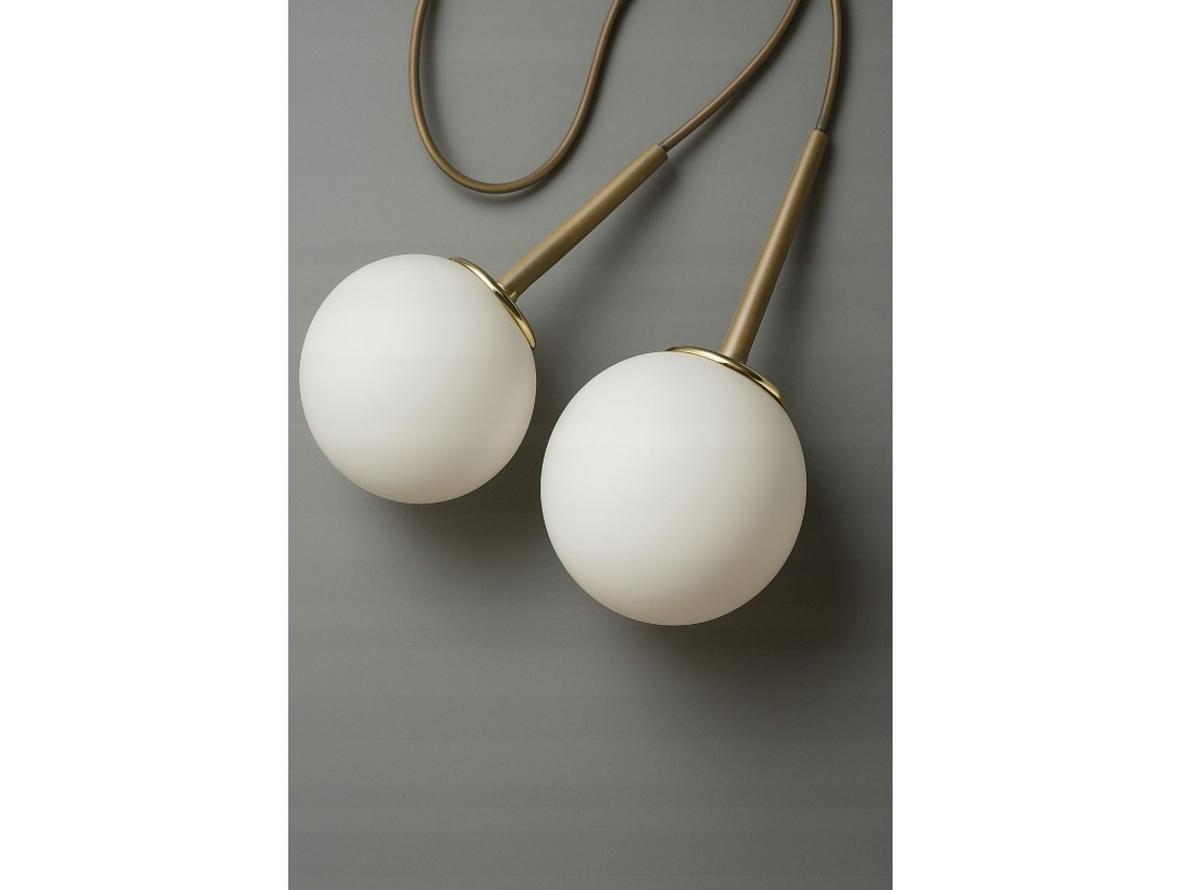 PENDELLEUCHTE ECRU II - Beige/Goldfarben, Glas/Metall (60/14/100cm) - kiki design