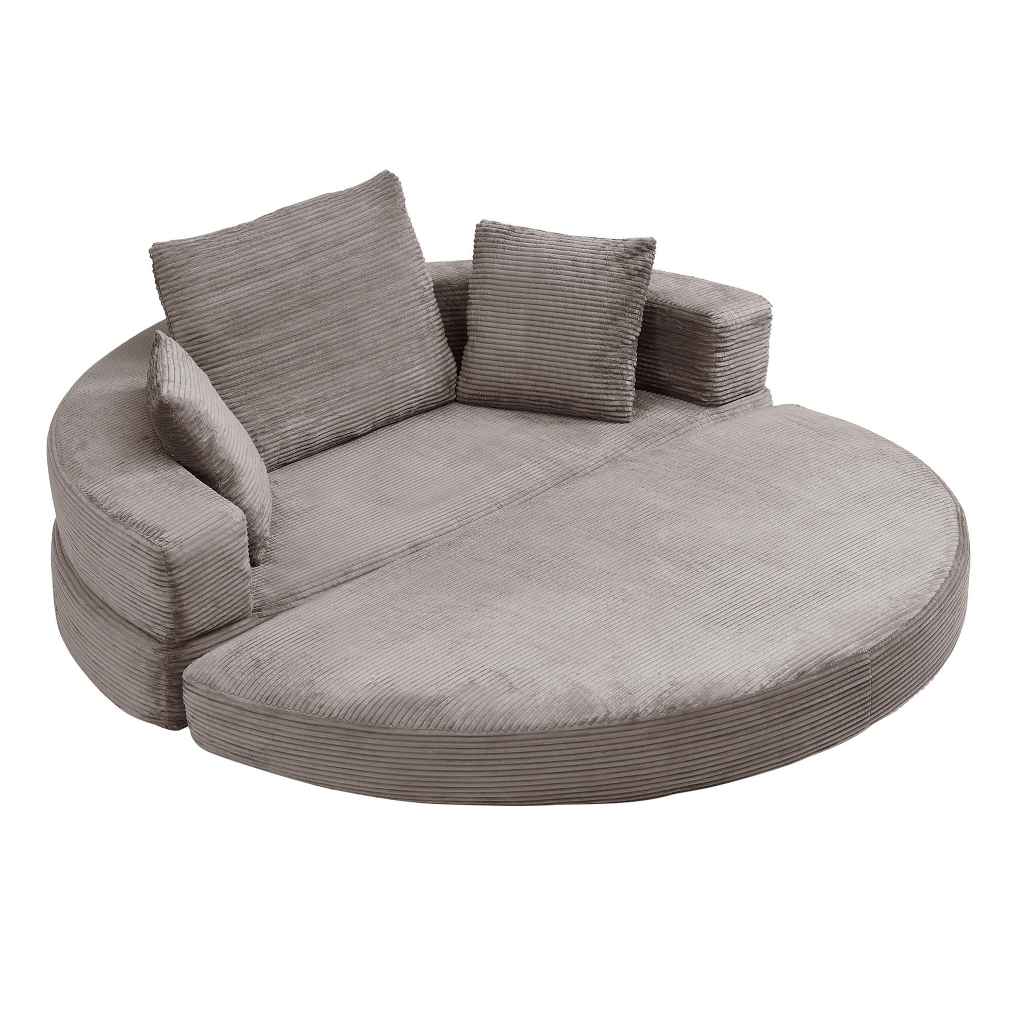 SCHLAFSOFA 173/176/40 cm aus Schaumstoff mit 2-in-1-Funktion Braungrau - Graubraun, Kunststoff (176/40/173cm) - Modenvie