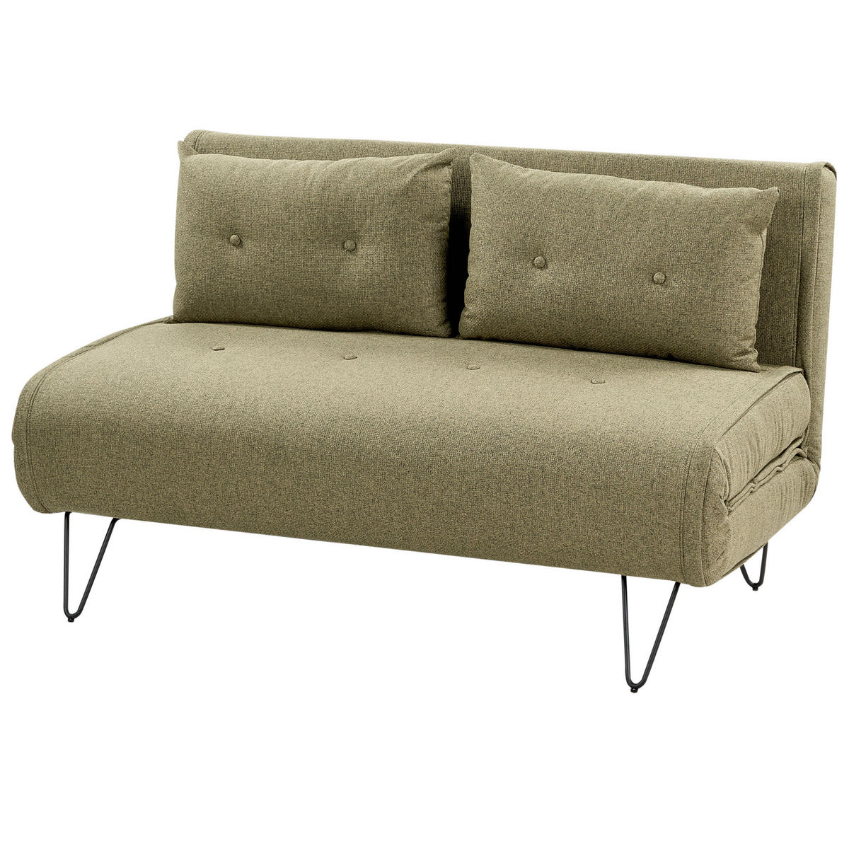 3-SITZER-SOFA SET olivgrün/schwarz Vestfold - Schwarz/Grün, Textil (78/78/130cm) - Beliani