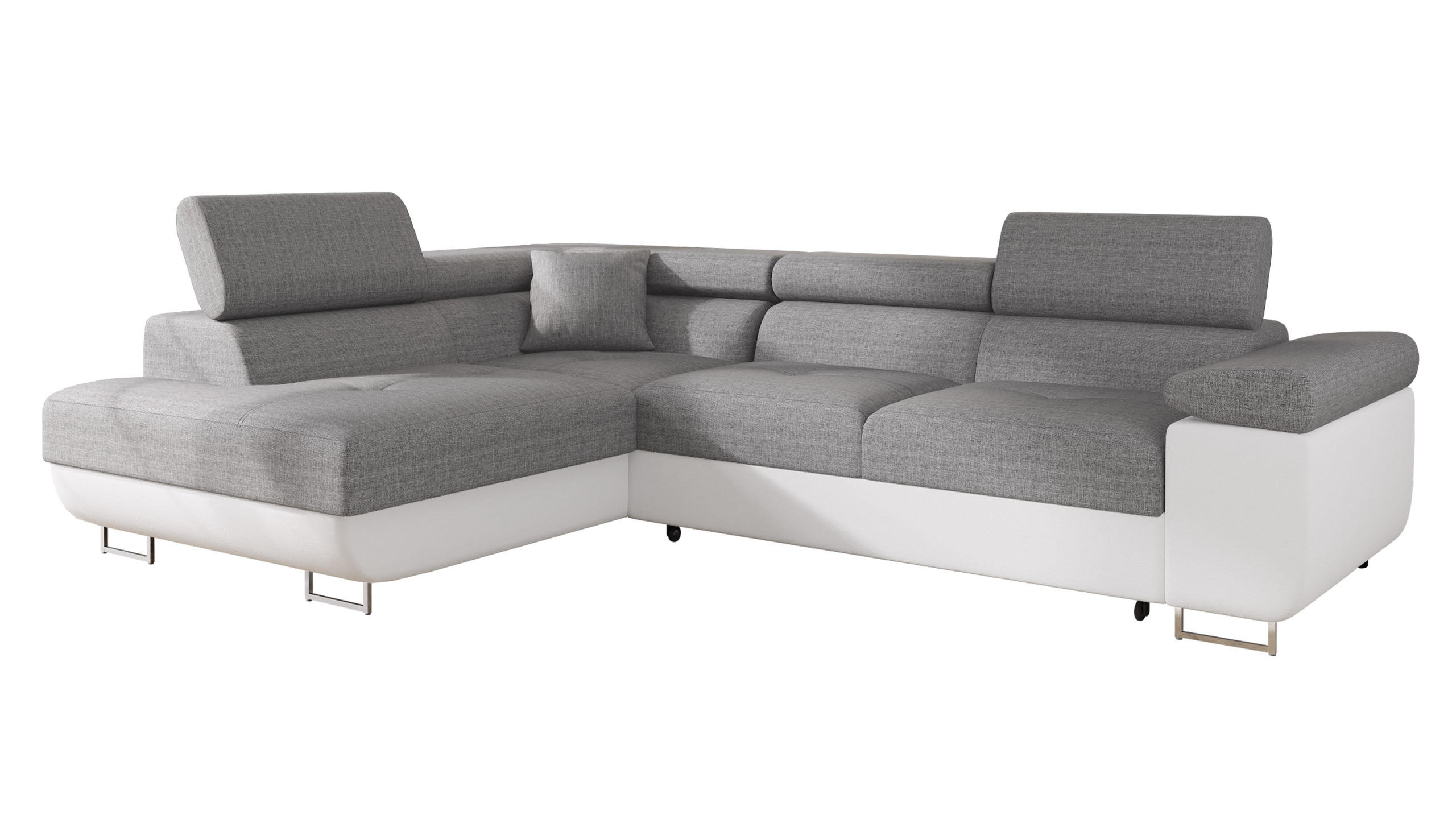 ECKSOFA Torezio, Seite: Links - Weiß, Holz/Textil (274/203cm) - MIRJAN24