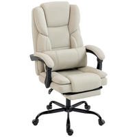 BÜROSTUHL, Ergonomisch mit Verstellbar Rückenlehne, Beige - Beige/Schwarz, Kunststoff/Textil (65/119/67cm) - HOMCOM