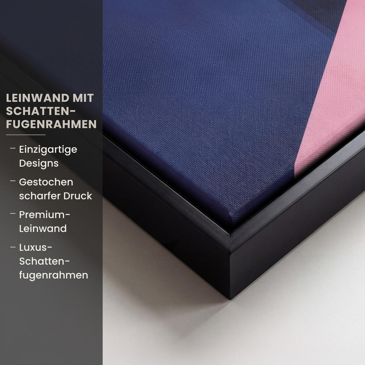 LEINWAND Bilder mit Rahmen - Katze - Treppe - Gebäude - Schattenkontraste - 30x20 - Dunkelblau, Textil (30/20cm) - MuchoWow