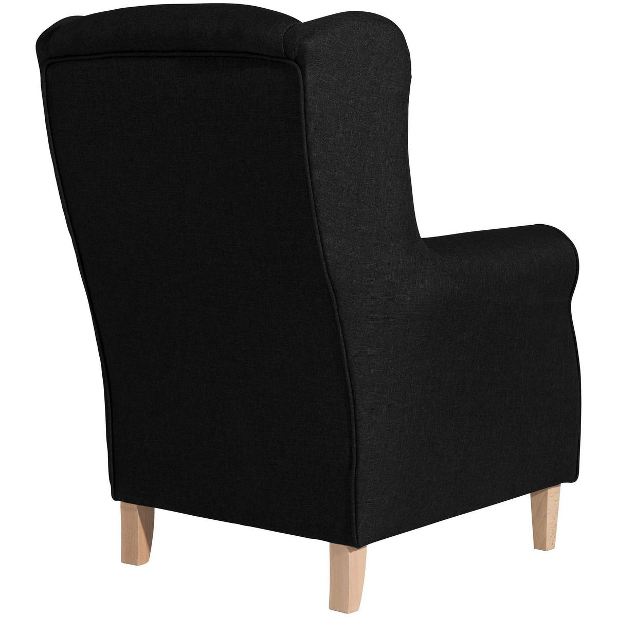 OHRENSESSEL Karlen Bezug Flachgewebe Buche natur / schwarz - Buchefarben/Schwarz, Kunststoff (86/103/77cm) - 58aufmkessel