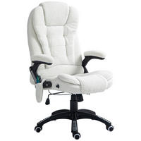MASSAGE-BÜROSTUHL mit Wippfunktion, Schreibtischstuhl mit Heizfunktion, Weiß - Schwarz/Weiß, Kunststoff/Textil (74/116/67cm) - Vinsetto