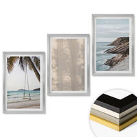 WANDBILDER 3er Set - 40x60 cm Silberner Rahmen - Sommerlicher Sandstrand mit Meerblick - Silberfarben, Kunststoff (40/60cm) - ArtPrintCave