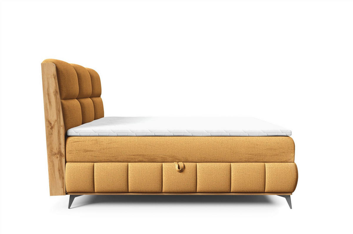 BOXBETT Charlie Premium - Gelb, Holzwerkstoff/Textil (200/200cm) - Fun Möbel