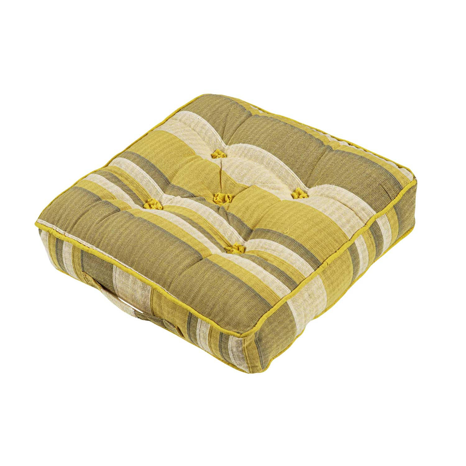 SITZKISSEN Morocco gelb gestreift 40/40/8 cm - Gelb, Textil (40/40/8cm) - Homescapes