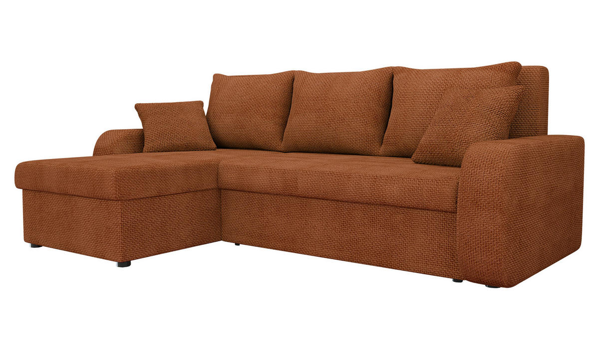 ECKSOFA Kris Lux - Schwarz/Bronzefarben, Holz/Kunststoff (238/147cm) - MIRJAN24