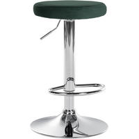 BARHOCKER Pontius Samt chrom grün - Chromfarben/Grün, Textil/Metall (38.5/81/38.5cm) - TPFLiving
