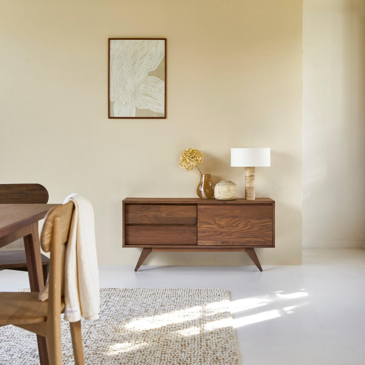 SIDEBOARD Esmée Braun aus Walnuss - Braun, Holz (130/60/35cm) - Tikamoon