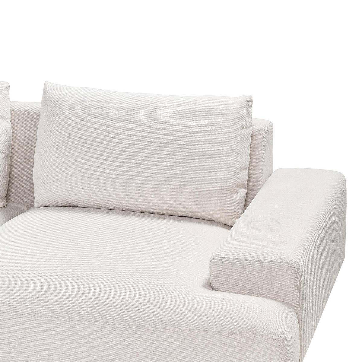 3-SITZER-ECKSOFA hellbeige linksseitig Mariferd - Beige/Dunkelbraun, Textil (316/146cm) - Beliani