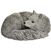 STEINFIGUR Polarfuchs frostfest Gartenfigur Steinguss - Grau, Stein (20/10/17cm) - stoneandstyle