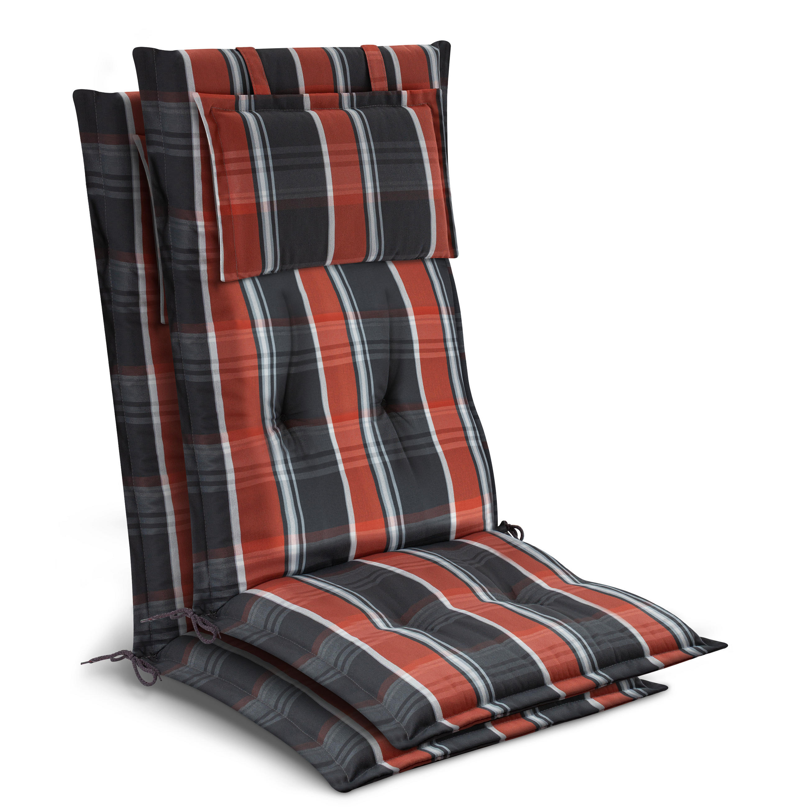 HOCHLEHNER Highlux HL 120x52x7cm Grau-Orange-Weiß-Kariert (2tlg) - Orange, Textil (52/120cm) - Beautissu 