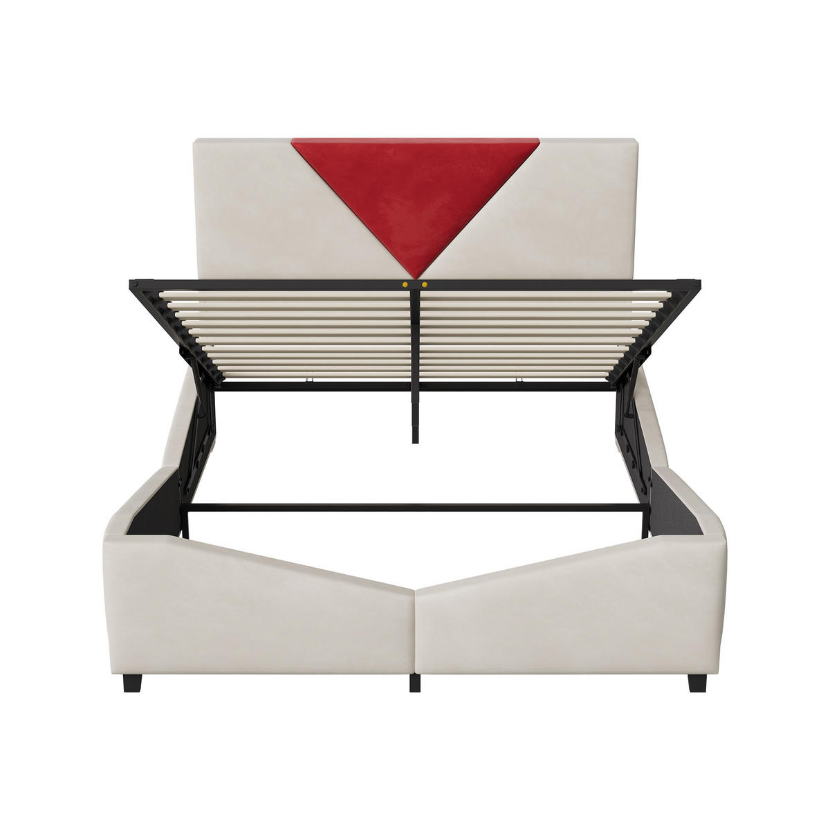 POLSTERBETT 140x190 cm mit Bettkasten, LED & USB, Doppelbett mit Stauraum, Beige - Beige, Metall (140/190cm) - EuroLiving