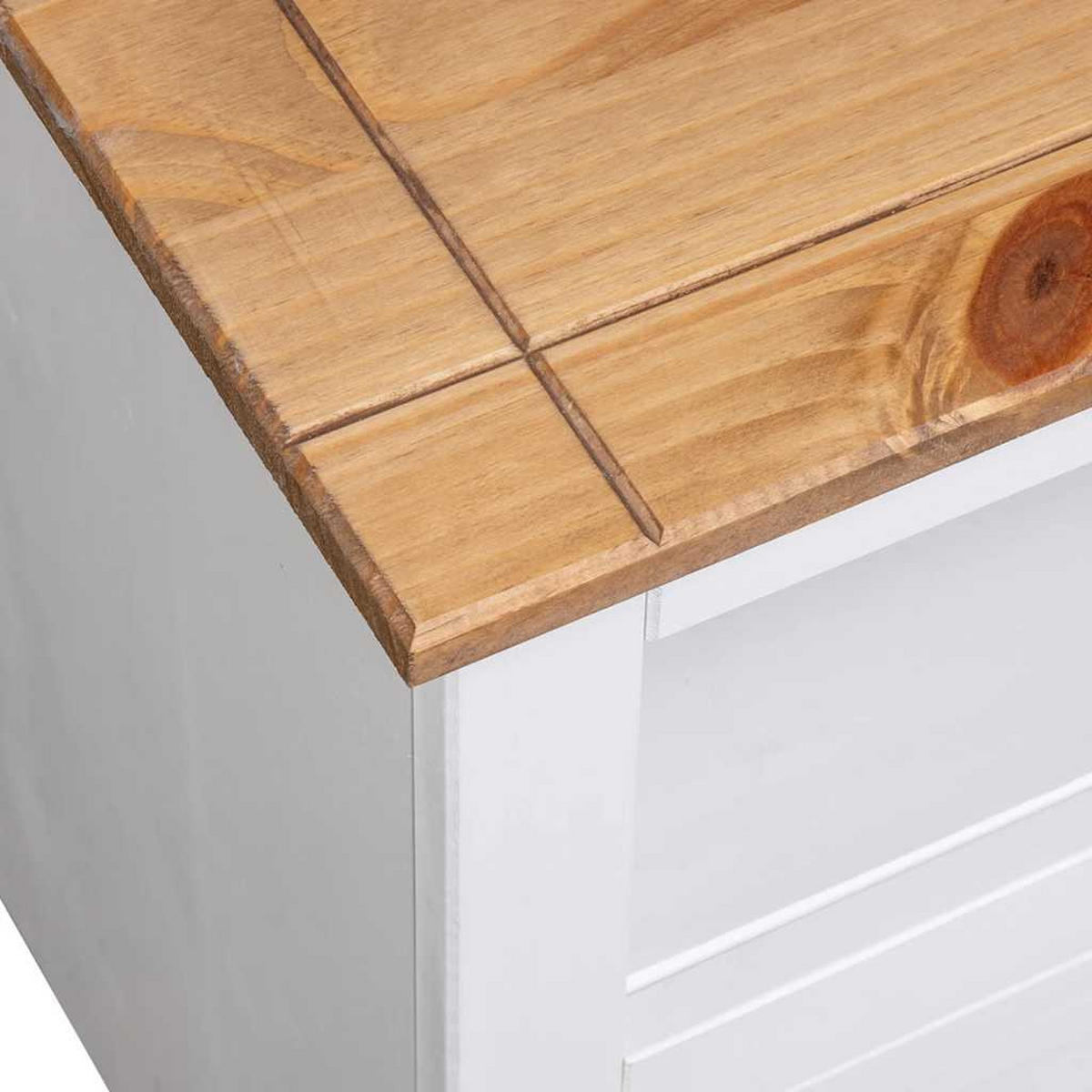 TV-ECKSCHRANK Weiss 93/49/49 Cm Massivholz Panama-Kiefer - Weiß, Holz (49/93/49cm) - vidaXL