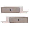 NACHTTISCH Hope mit Ablagen 2er Set, weiße Birke, 30/65/15 cm - Weiß, Holz (65/15/30cm) - WOODEK