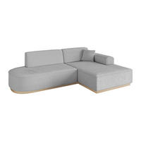 ECKSOFA Ottomane Rechts IREA-L1 - 232x165x80 cm Hellgrau - Hellgrau, Holzwerkstoff/Textil (232/165cm) - ALTDECOR
