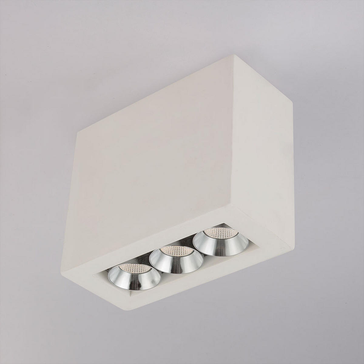 LED DECKENLEUCHTE Metall Gips Weiß Chrom - Weiß, Metall (12.2/5.6/10cm) - Globo Lighting