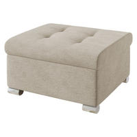 POLSTERHOCKER Niko Klein - Champagner/Silberfarben, Holz/Textil (70/41/68cm) - MIRJAN24