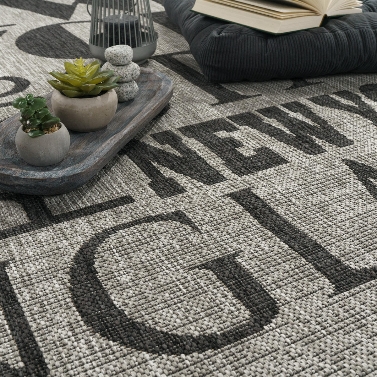 OUTDOORTEPPICH 200/280 cm Kitchen 381 - Grau, Textil (200/280cm) - Paco Home