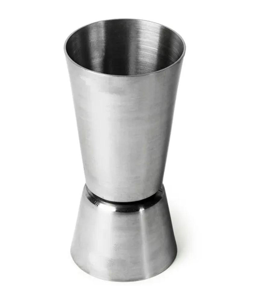 MESSBECHER Cocktail, Edelstahl, 30/50 ml - Silberfarben, Metall (4.2/8.8/4.2cm) - ich-zapfe
