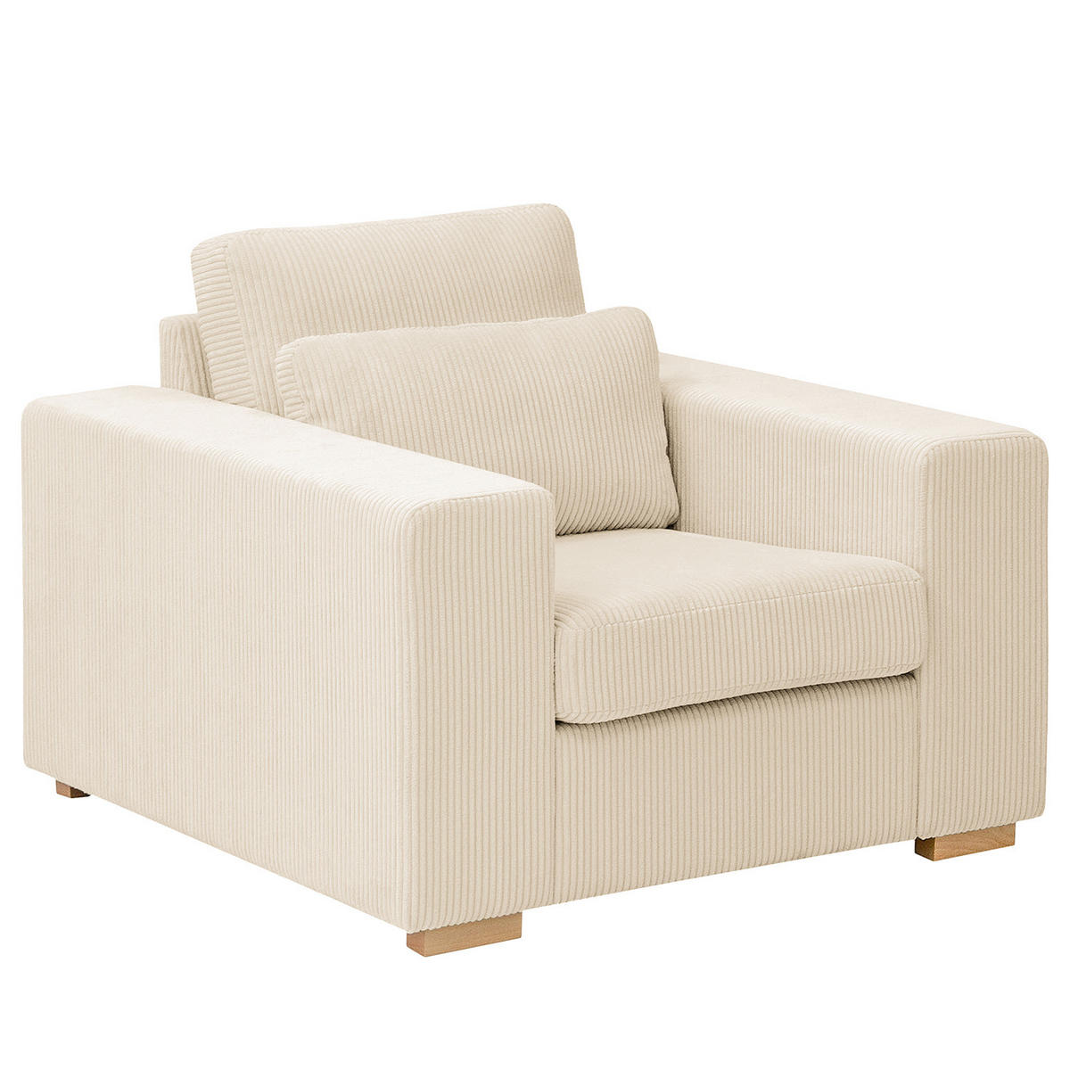 SESSEL - Buchefarben/Creme, Holz/Buchenholz (104/85/104cm) - home24