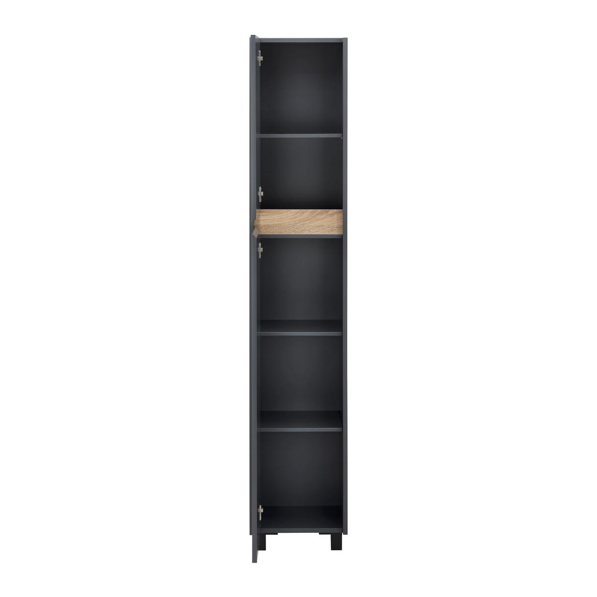 HOCHSCHRANK Massimo Dunkelgrau ca. 33 /175 / 30 cm - Dunkelgrau, Holzwerkstoff (33/175/30cm) - Bessagi Home