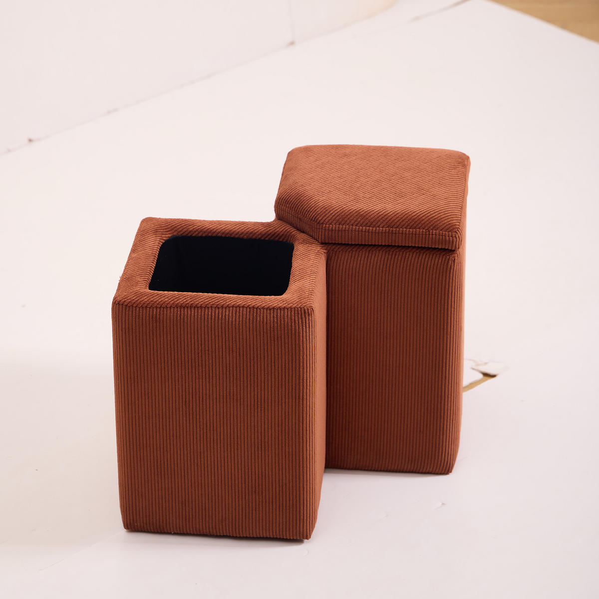 POUF Kord Terrakotta - Rot, Textil (60/38/35cm) - Nordlys