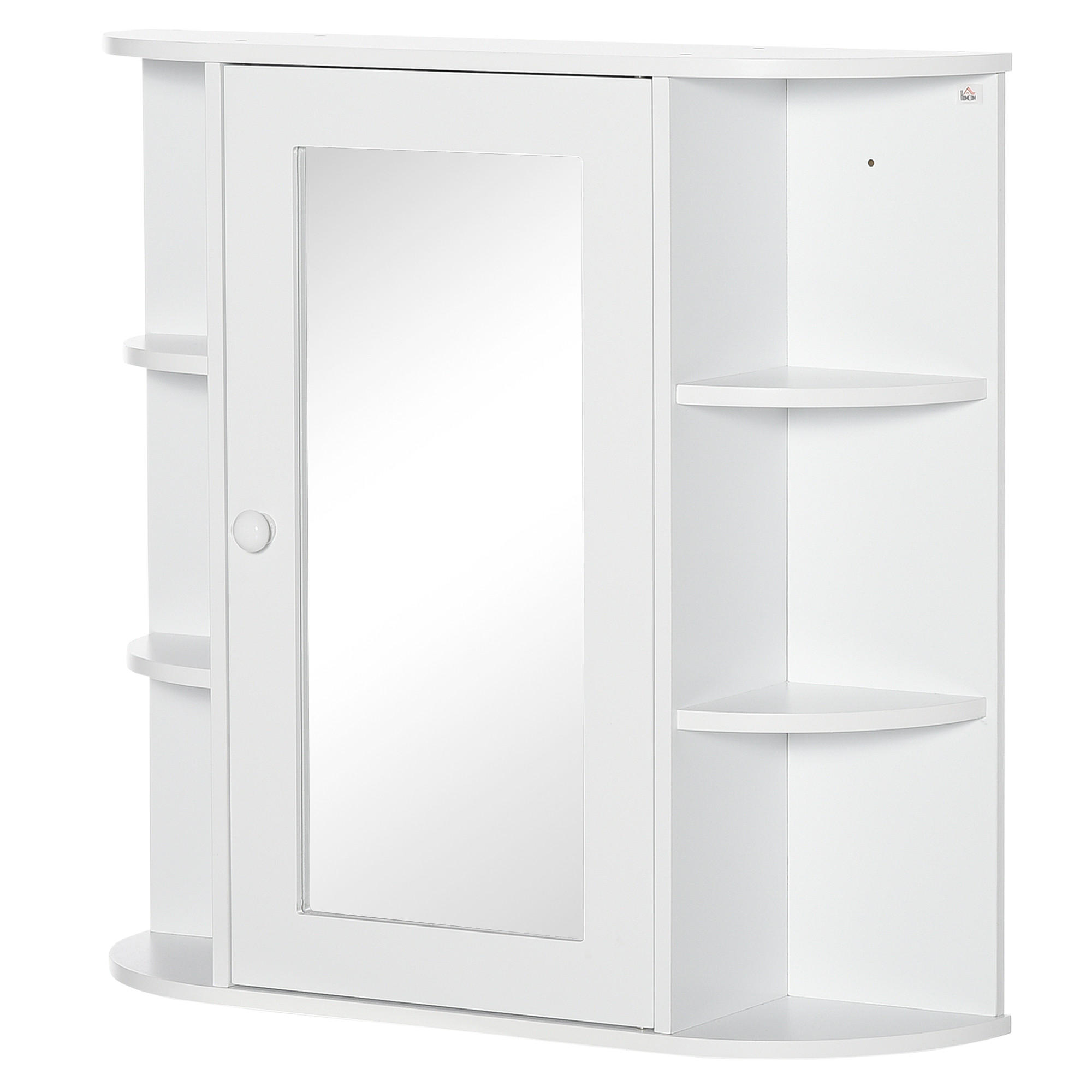 SPIEGELSCHRANK, MDF, Weiß, 66 x 17 x 63 cm - Weiß, Metall (66/63/17cm) - HOMCOM