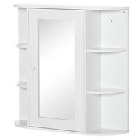 SPIEGELSCHRANK, MDF, Weiß, 66 x 17 x 63 cm - Weiß, Metall (66/63/17cm) - HOMCOM