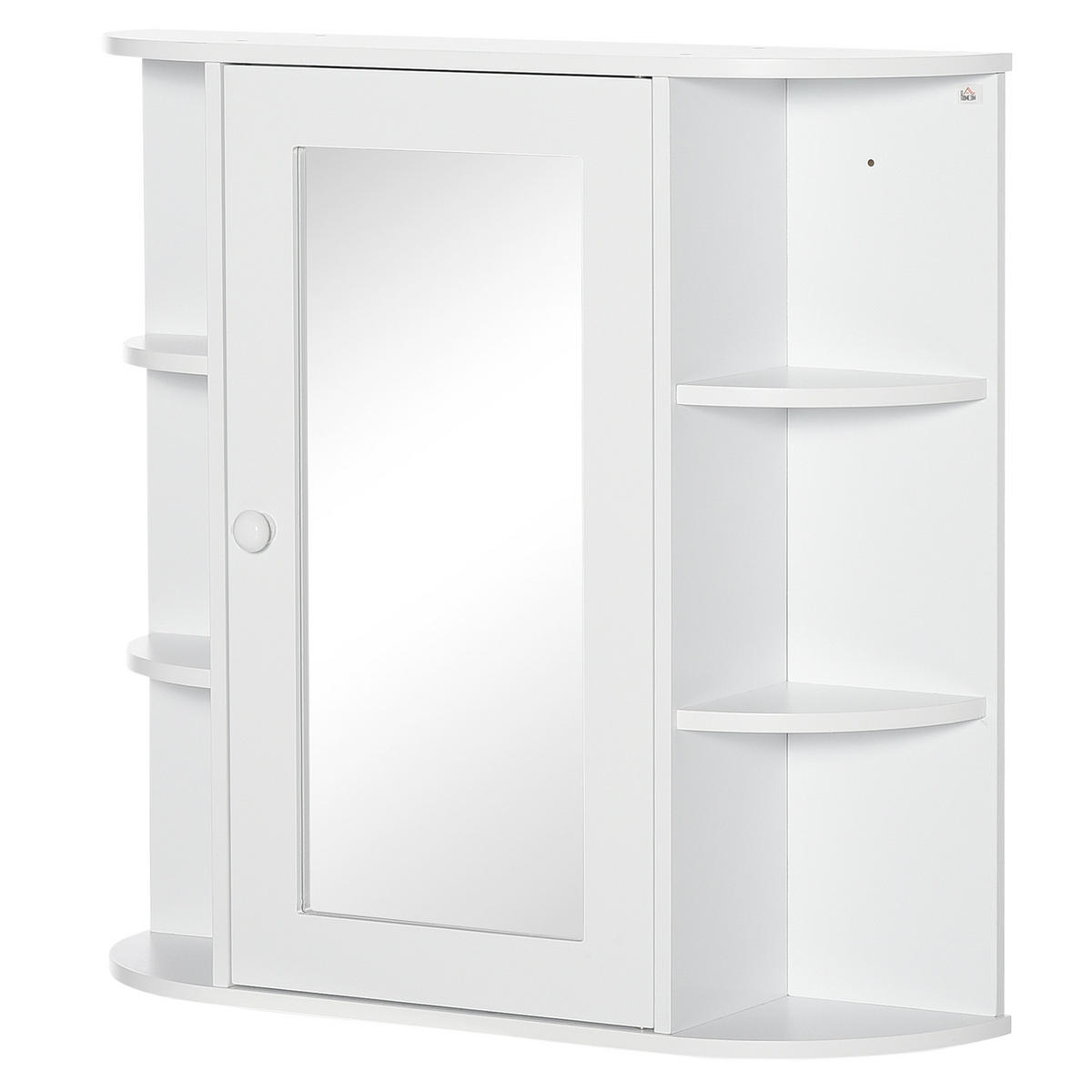 SPIEGELSCHRANK, MDF, Weiß, 66 x 17 x 63 cm - Weiß, Metall (66/63/17cm) - HOMCOM