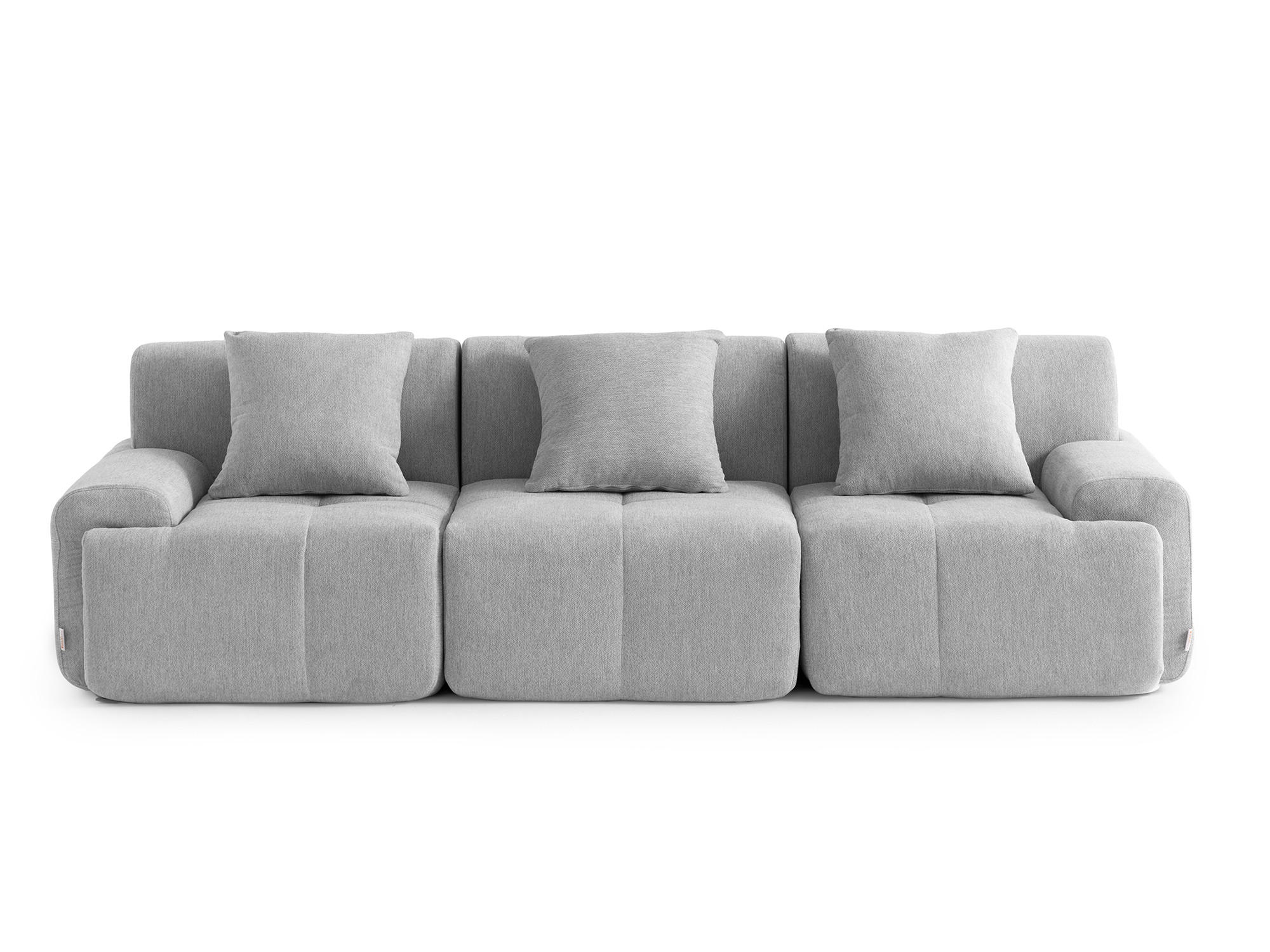 3-SITZER-SOFA Bouclé-Stoff Mineralgrau - Grau, Textil (260/73/95cm) - MILYsofa