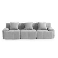 3-SITZER-SOFA Bouclé-Stoff Mineralgrau - Grau, Textil (260/73/95cm) - MILYsofa