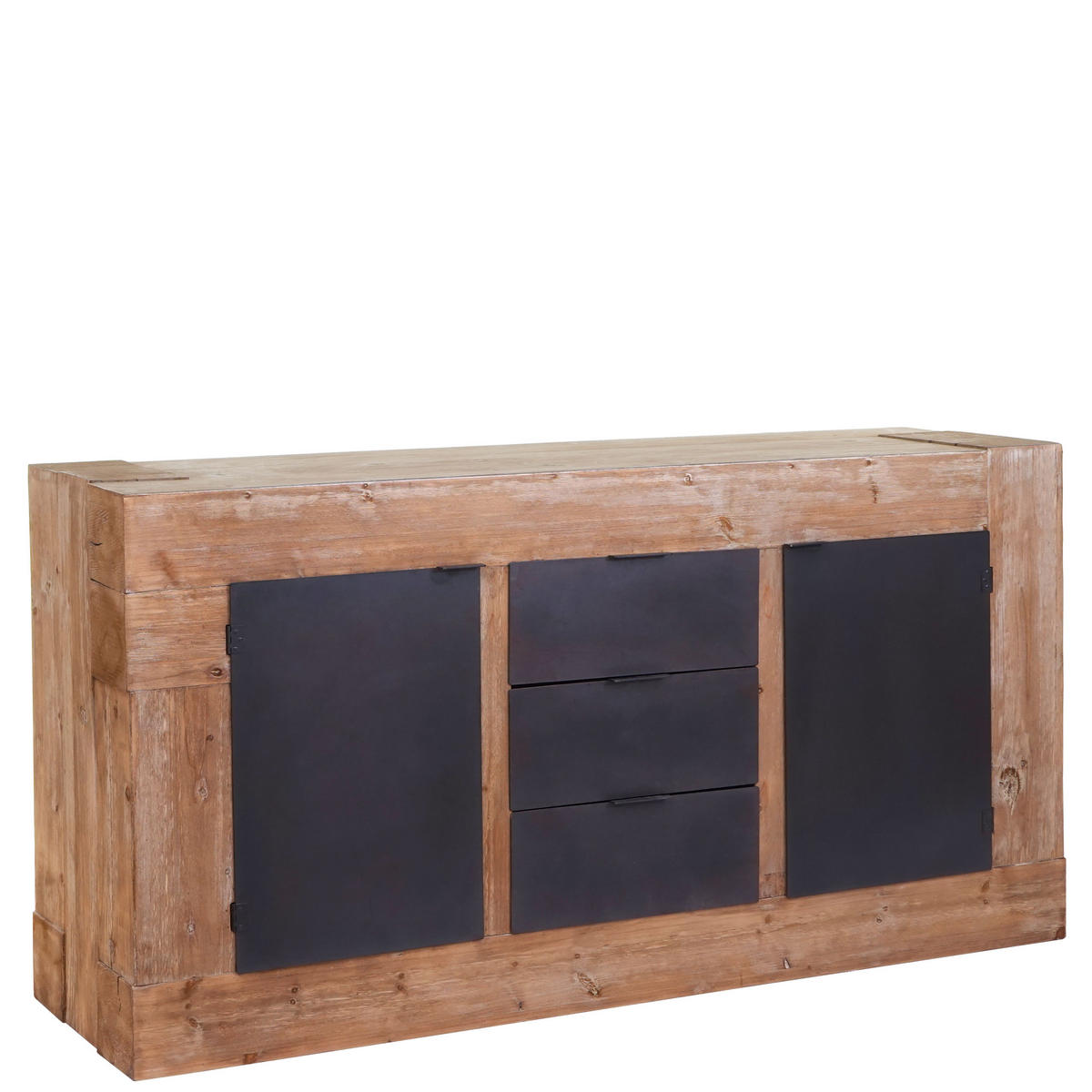 SIDEBOARD TANNE MASSIV Braun, Schwarz - Schwarz/Braun, Holz (160/90/45cm) - MCW